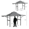 Large 413 x 122cm Outdoor Patio BBQ Grill Gazebo Side Awnings Shelves 2-Tier Canopy AU