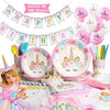 158PCS Unicorn Birthday Party Decoration Supplies Set & Tableware Kit