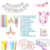 158PCS Unicorn Birthday Party Decoration Supplies Set & Tableware Kit