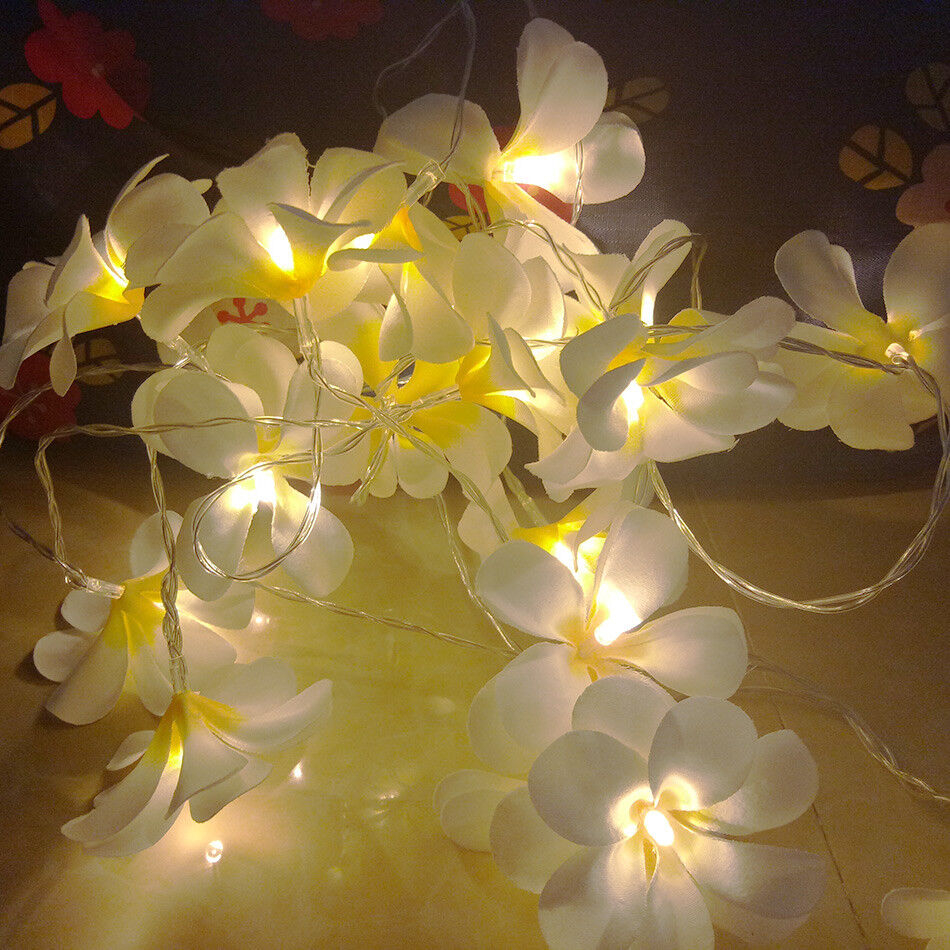 10M 100 Bulb White Frangipani LED Fairy Light Wedding Deck party