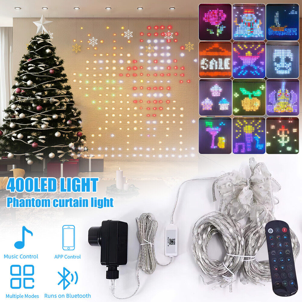 LED RGB Smart Curtain String Decor Light App Controlled Christmas Party