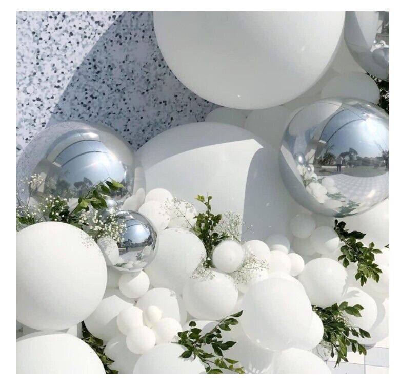 Metallic Silver Balloon Garland Arch Kit Birthday Wedding Party Decor-139PCS