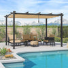 Extra Large 3 X 4 M Outdoor Retractable Pergola with Extra Inclined Top Gazebo