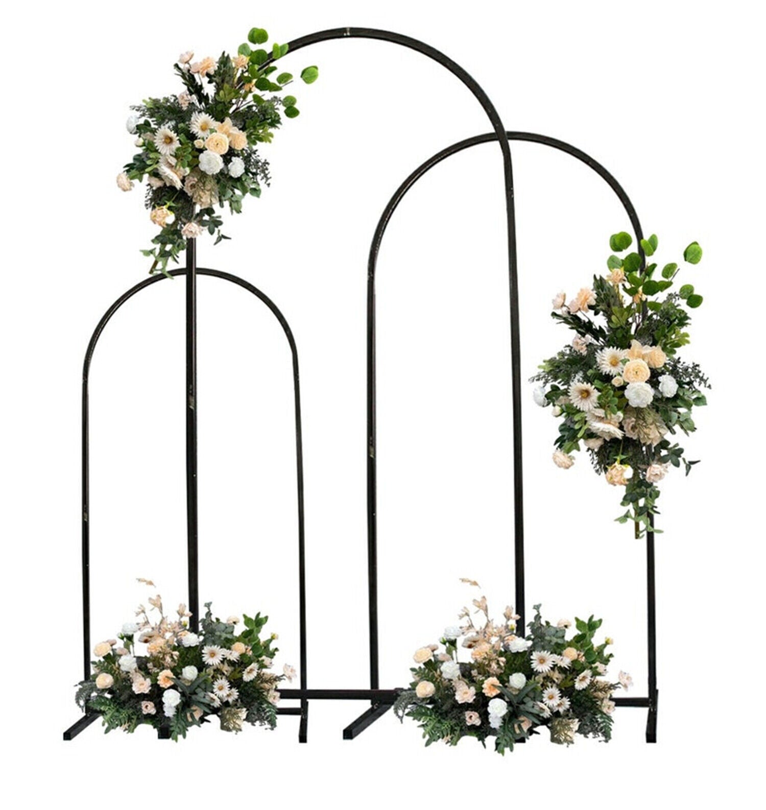 3PCS Hoop Balloon Arch Backdrop Flower Party Display Stand Frame Wedding