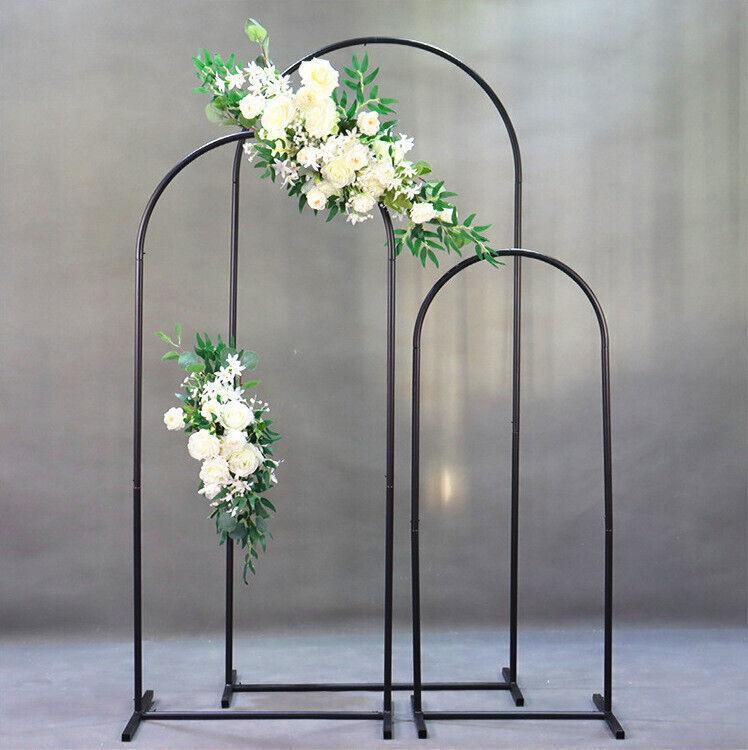 3PCS Hoop Balloon Arch Backdrop Flower Party Display Stand Frame Wedding