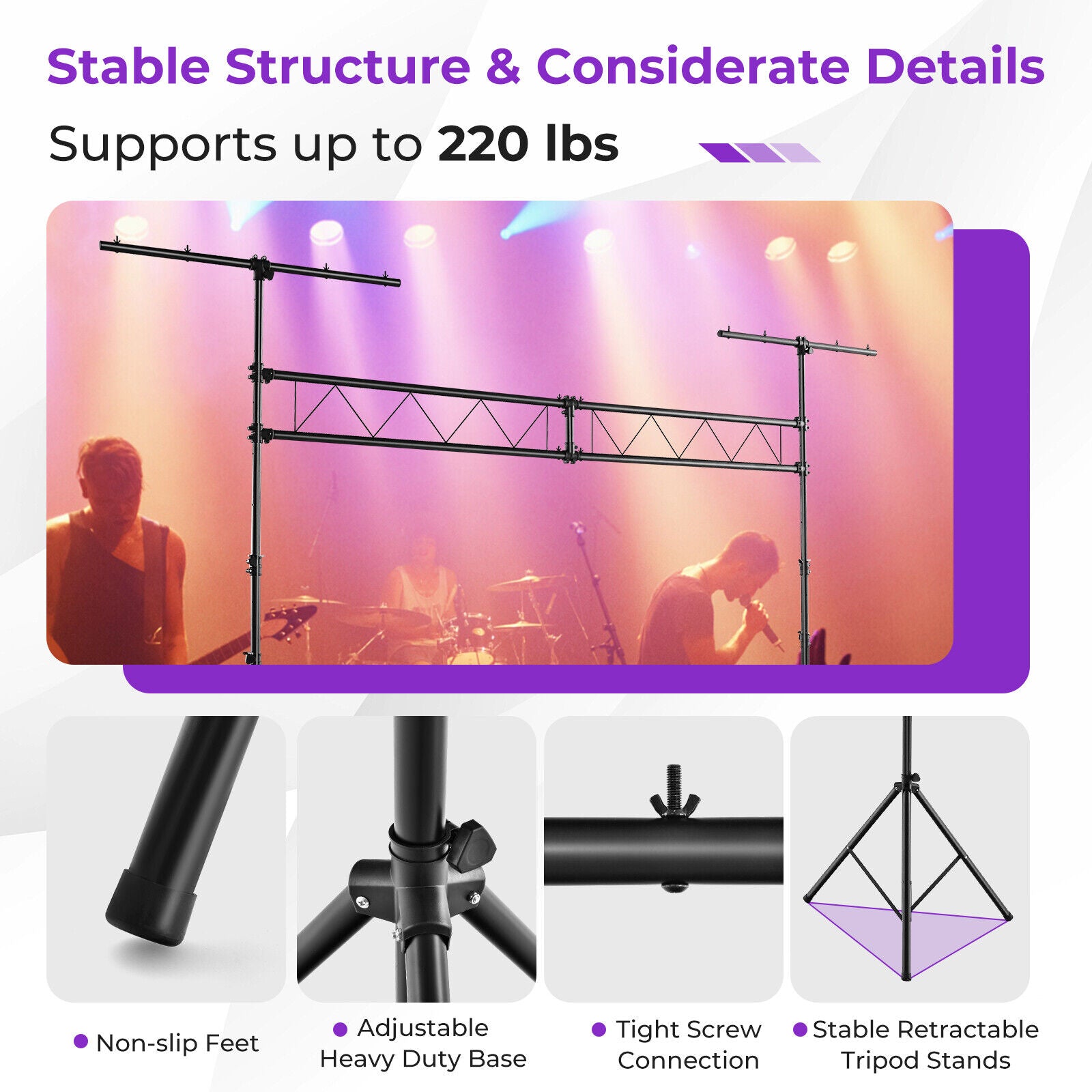 4M Heavy Duty Metal Portable Lighting Truss System DJ Light Stand