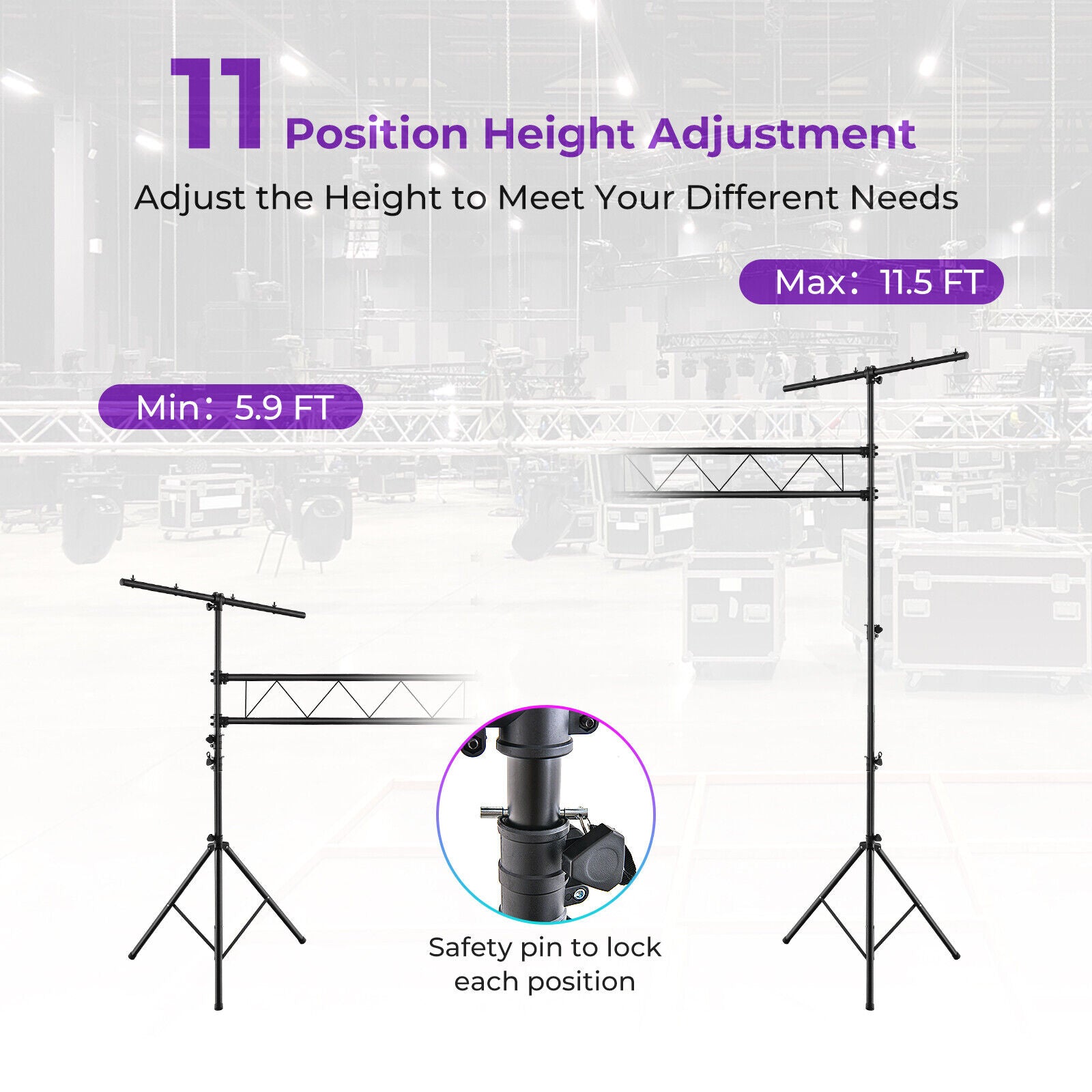 4M Heavy Duty Metal Portable Lighting Truss System DJ Light Stand