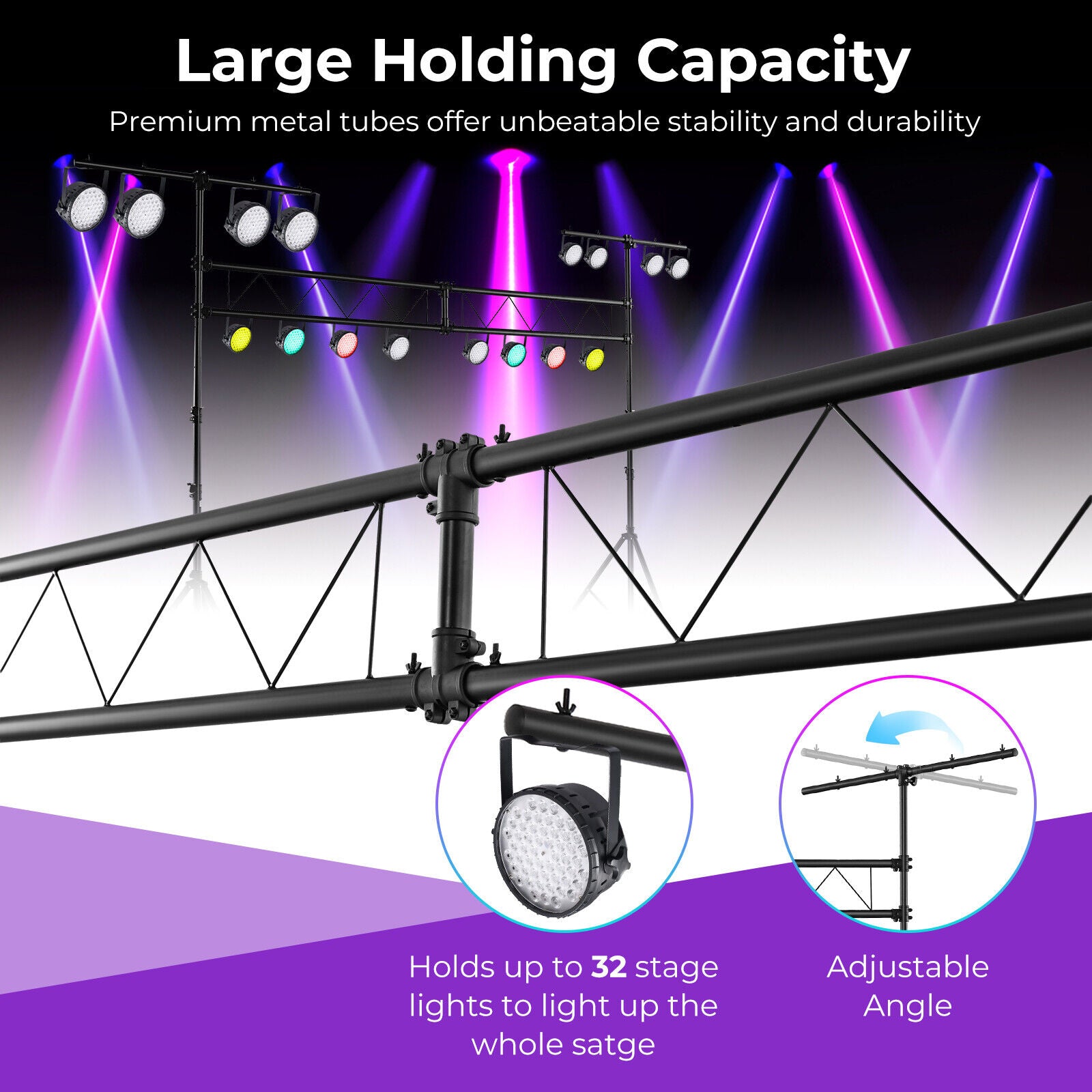 4M Heavy Duty Metal Portable Lighting Truss System DJ Light Stand