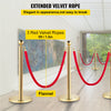 4PCS Queue Barriers With 3 Ropes Exhibition Crowd Control Bollards Stanchion