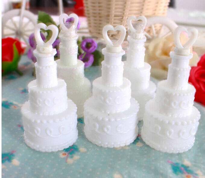 50PCS White bonbonniere kids kiss Wedding Cake Party Bubble Bottle table gift