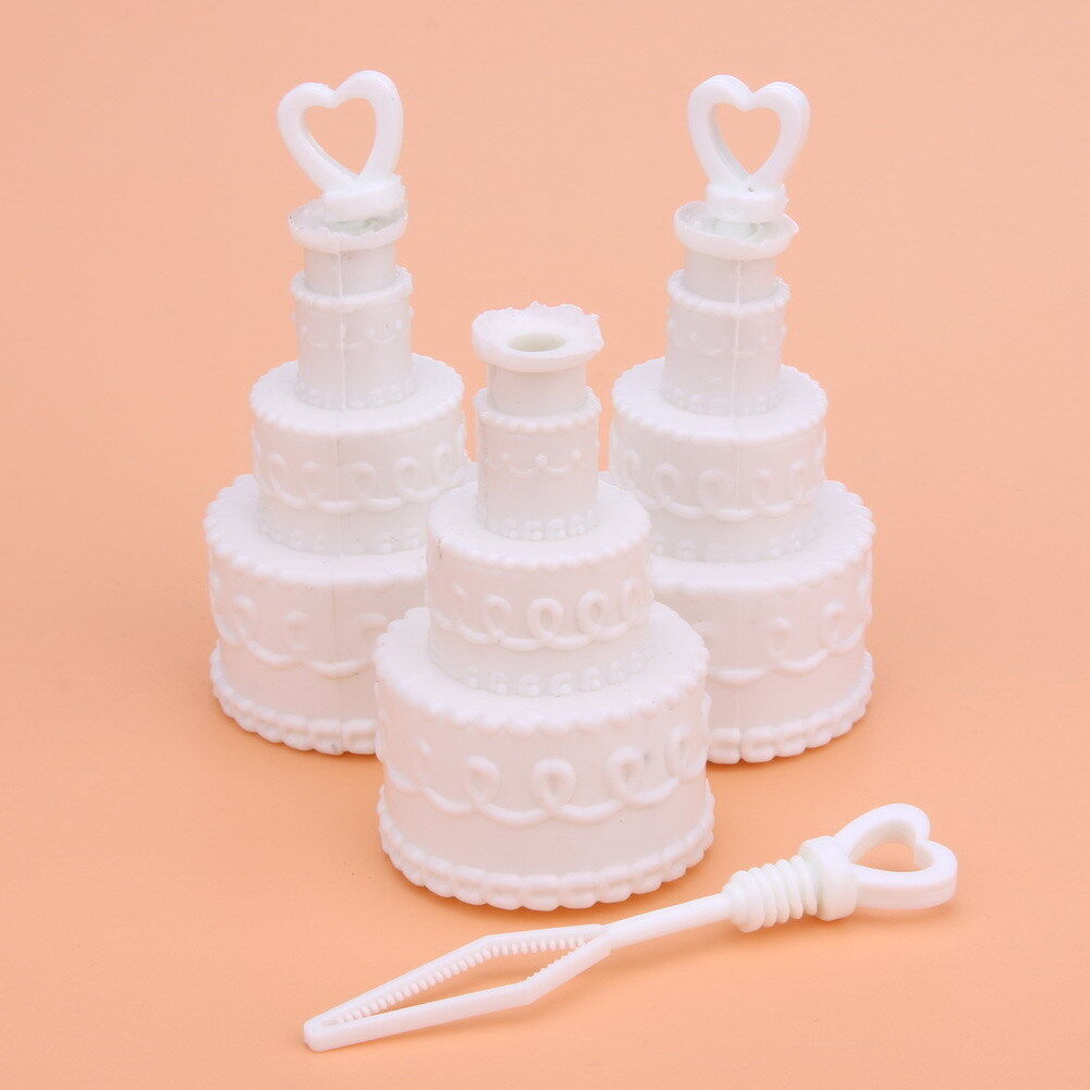 50PCS White bonbonniere kids kiss Wedding Cake Party Bubble Bottle table gift