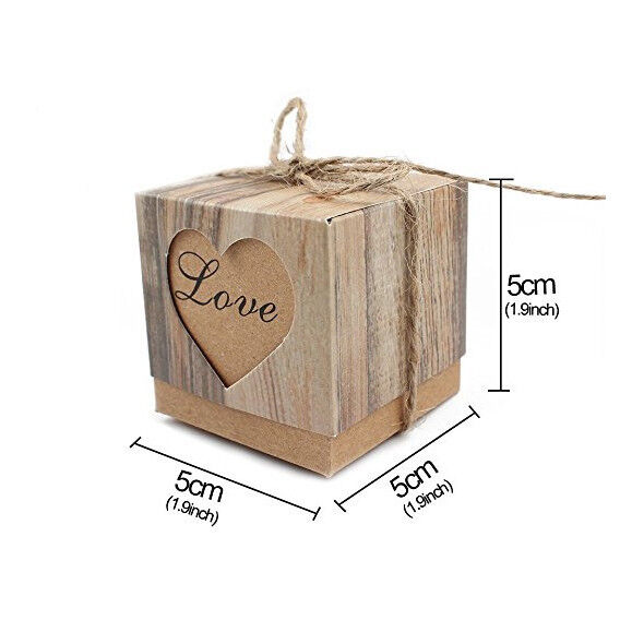 50PCS Vintage Wedding Favour Guest Gift Boxes Candy Lolly Chocolate Bonbonniere