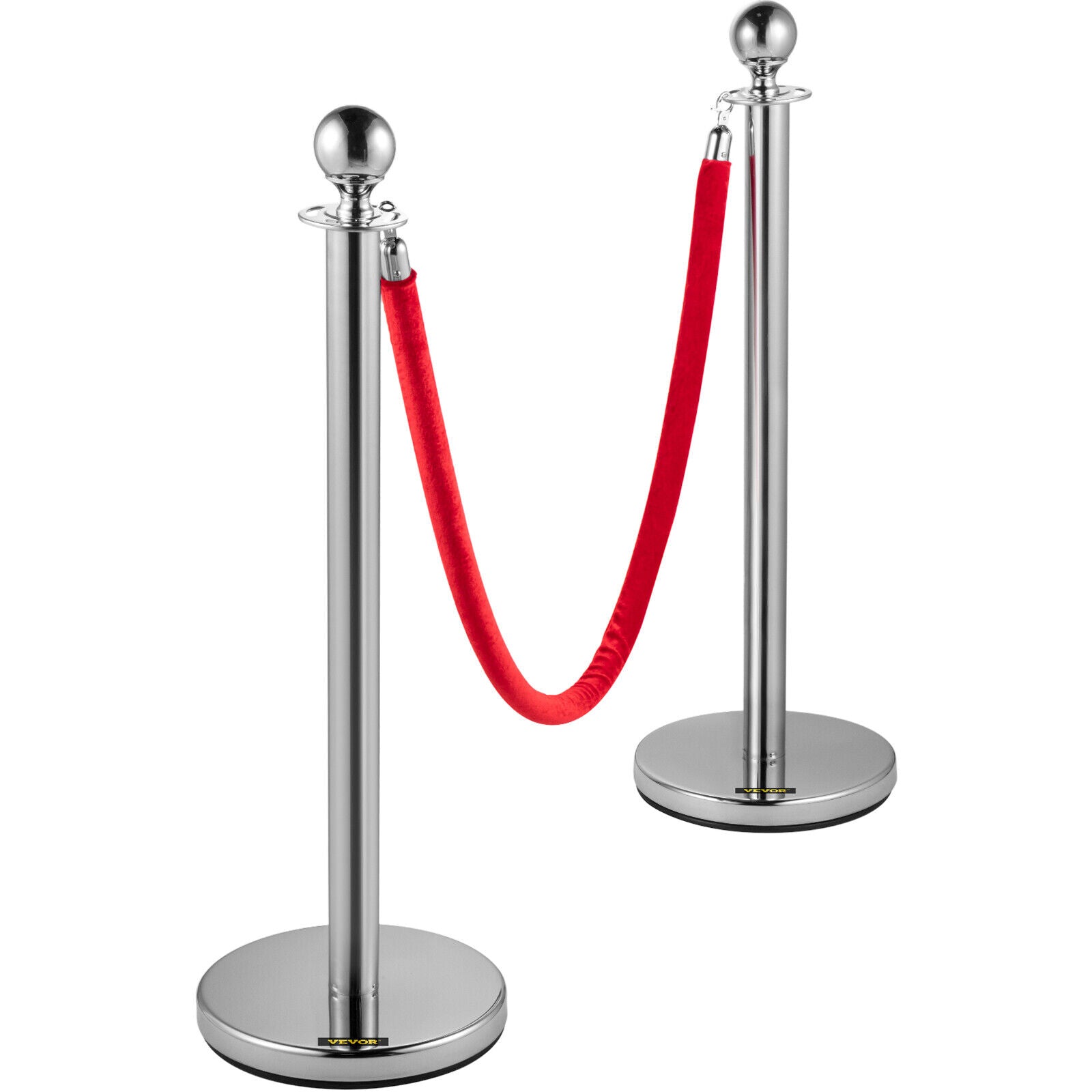 6Pcs Stainless Steel Crowd Control Queue Barrier Posts Bollards Stanchion