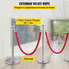 6Pcs Stainless Steel Crowd Control Queue Barrier Posts Bollards Stanchion