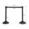 6Pcs Stanchion Post Crowd Control Barriers with Retractable Belt Black