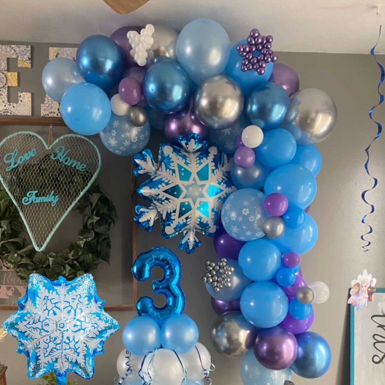 Metallic Blue Frozen Balloon Set Garland Arch Kit Birthday Party Decor AU-94PCS