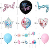 200PCS Boy or Girl Gender Reveal Baby Shower Decorations Balloons Banner Topper He She