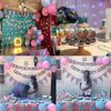 200PCS Boy or Girl Gender Reveal Baby Shower Decorations Balloons Banner Topper He She