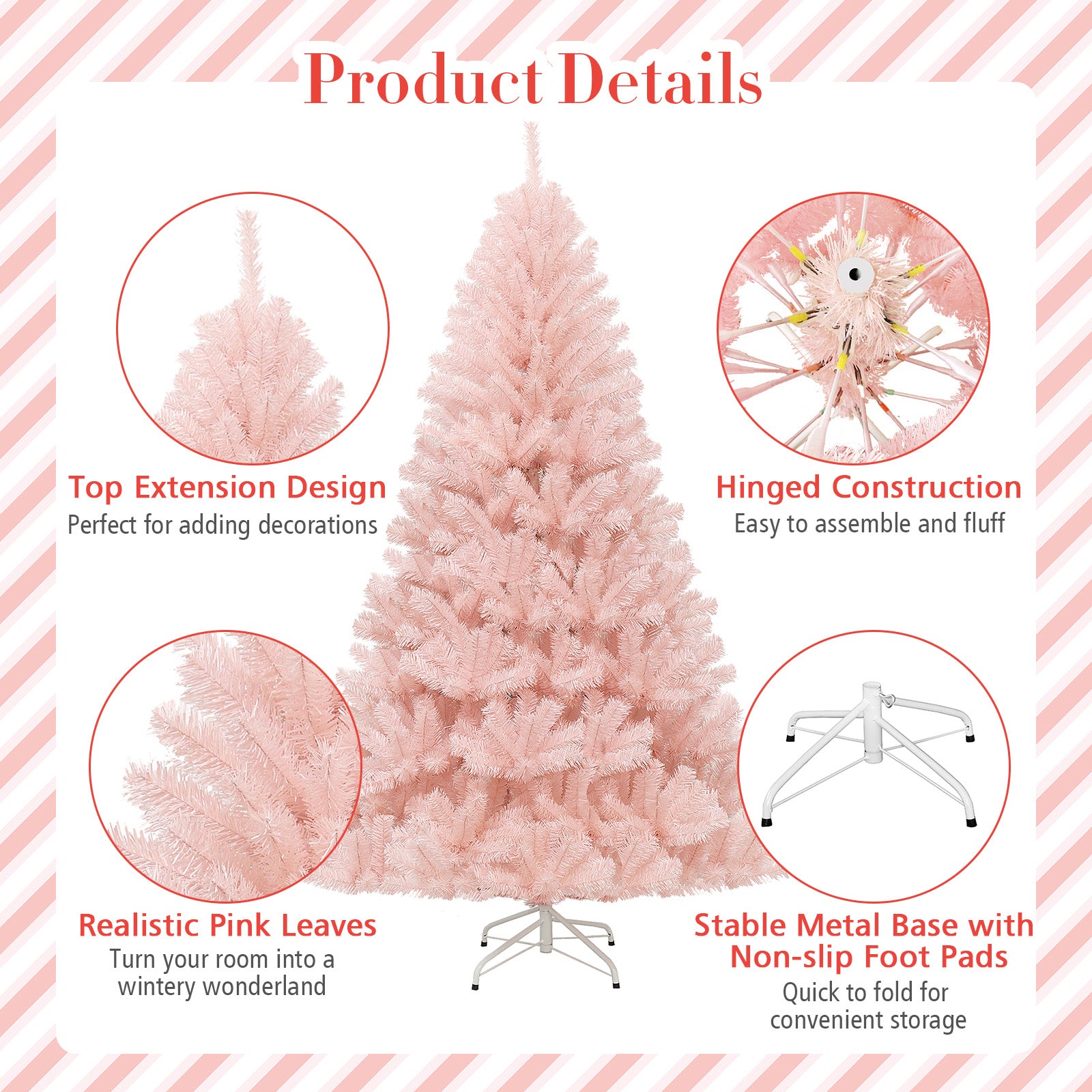 2.1M Pink Christmas Tree Decoration Xmas Trees