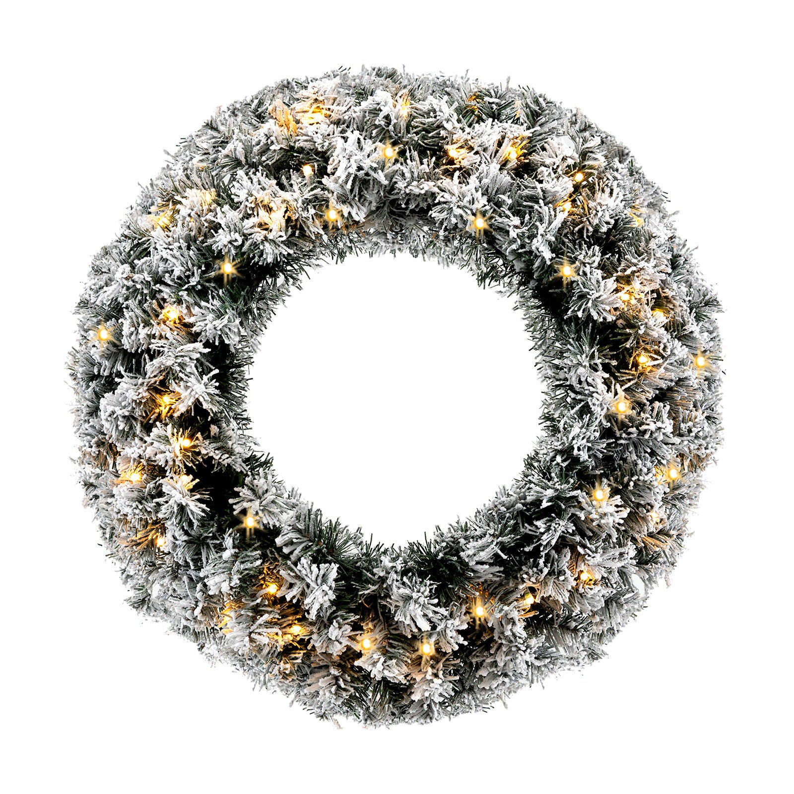 60CM Christmas Garland Wreath Xmas Hanging Decoration LED Lights