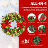 60cm Pre-lit Christmas Door Wreath LED Xmas Decoration