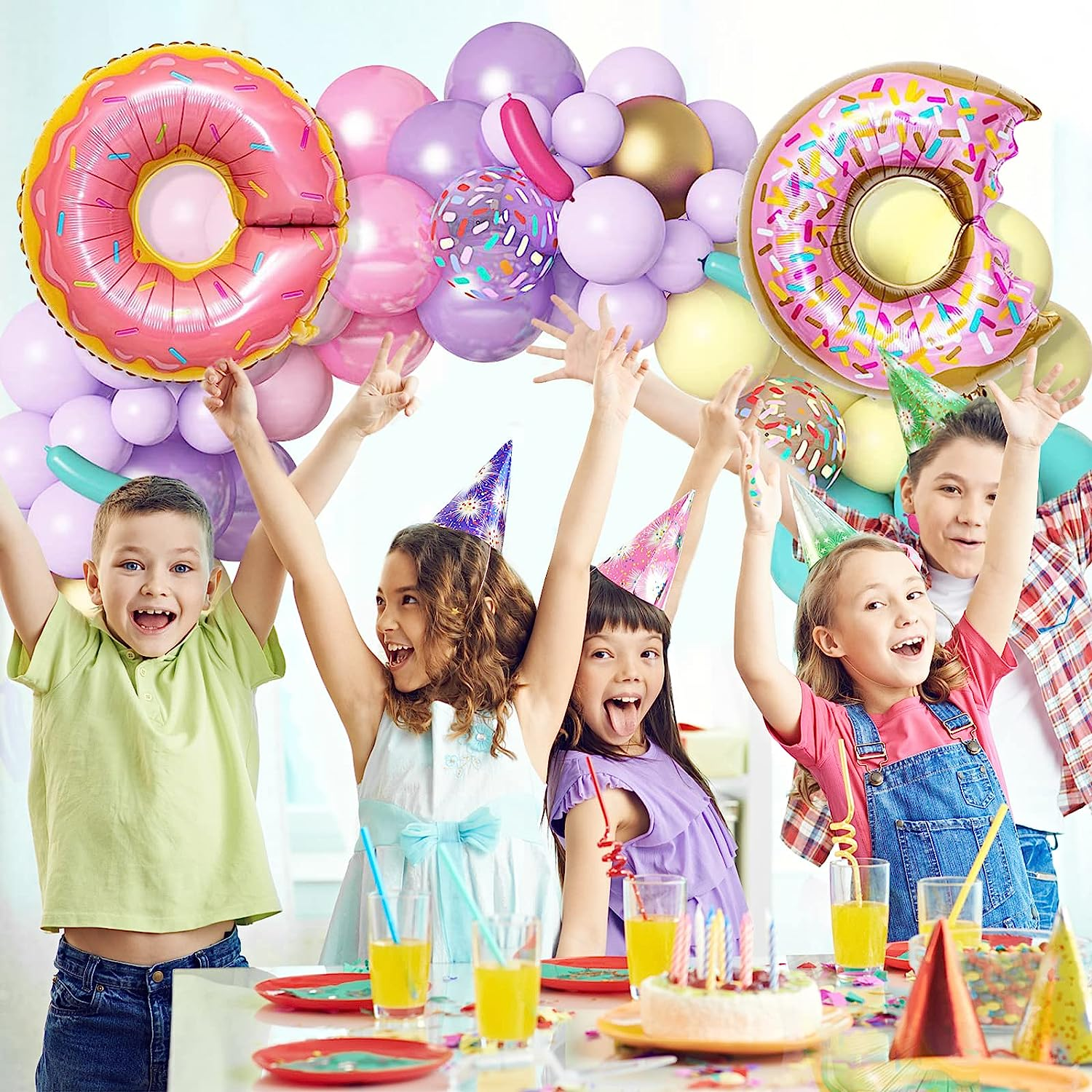 139PCS Girl Donut theme Birthday Party Decorations Set Kids