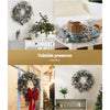 60CM Christmas Wreath with Pre-Lit Lights Ornament Xmas Decor