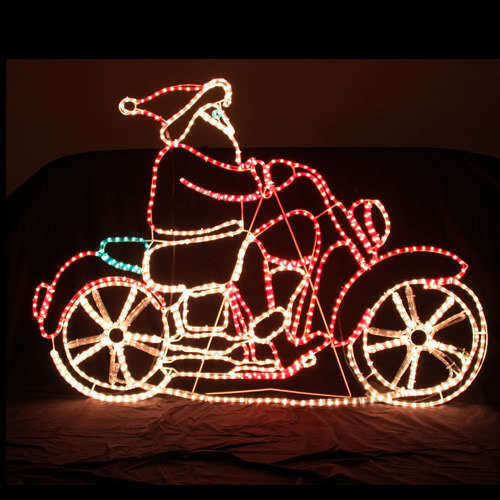 LED Santa on Harley Motocycle Motif Rope Christmas Light