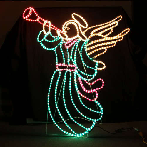 LED Animated Christmas Angel Sounding Trumpet Motif