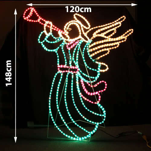 LED Animated Christmas Angel Sounding Trumpet Motif