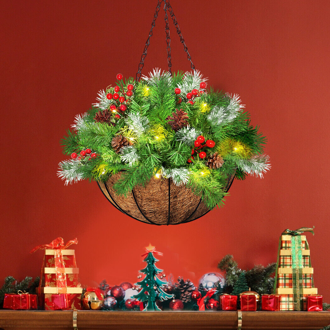 Christmas Hanging Basket Ornaments LED Lights