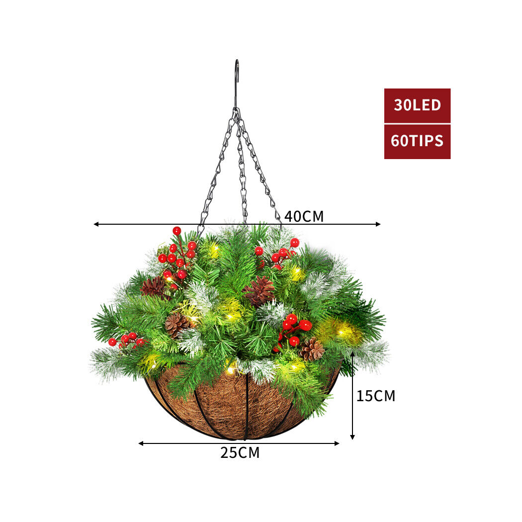 Christmas Hanging Basket Ornaments LED Lights