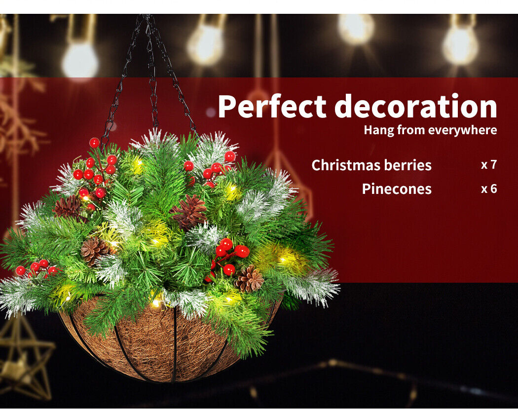 Christmas Hanging Basket Ornaments LED Lights