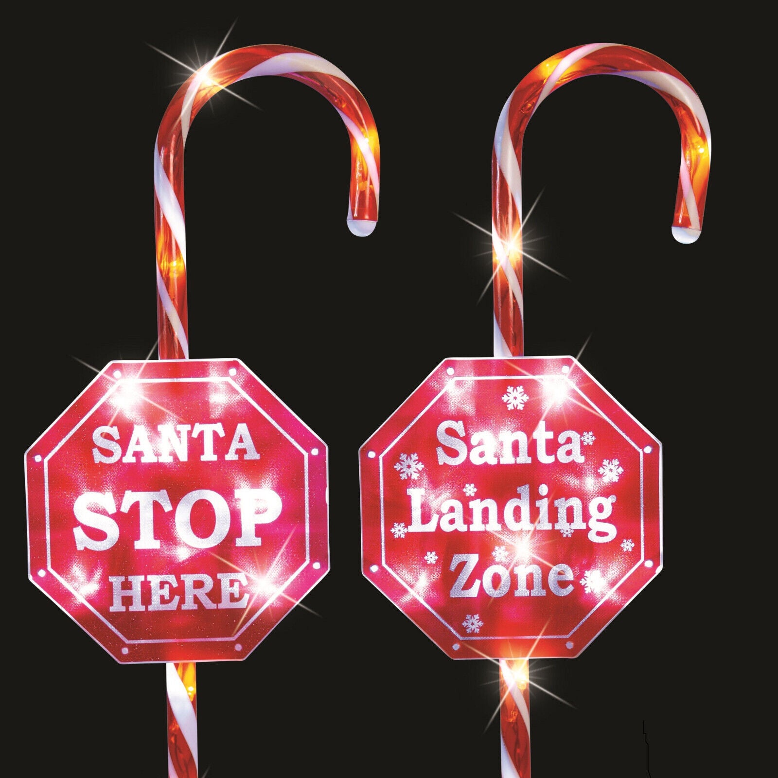 4 Pack Santa Stop Here Santa Landing Zone Outdoor Christmas XMAS Lights