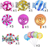 128PCS Candy Theme Party Decorations Set - Candy Backdrop Lollipop Balloon Cupcake