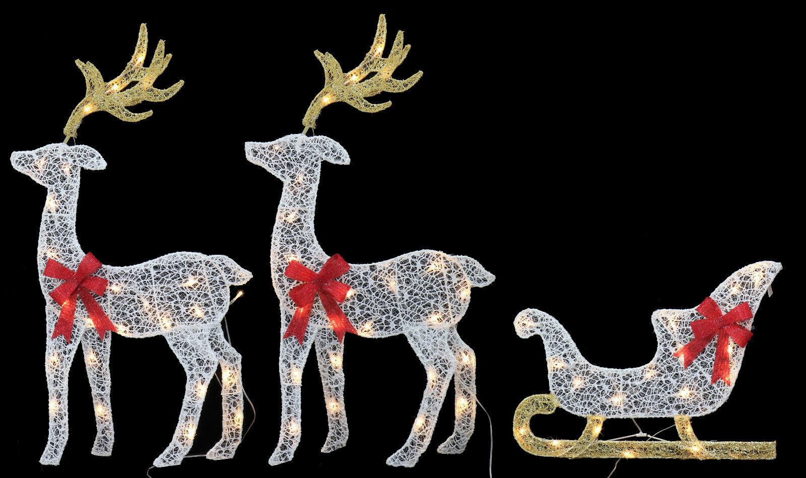 Reindeer Sleigh LED Light Christmas Deco