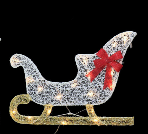 Reindeer Sleigh LED Light Christmas Deco