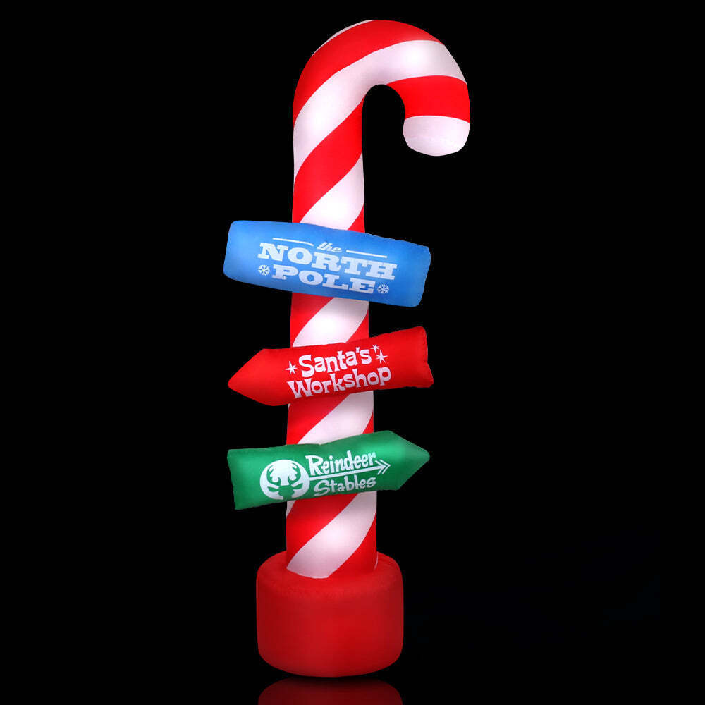 2.4M Christmas Inflatable Santa Candy Pole