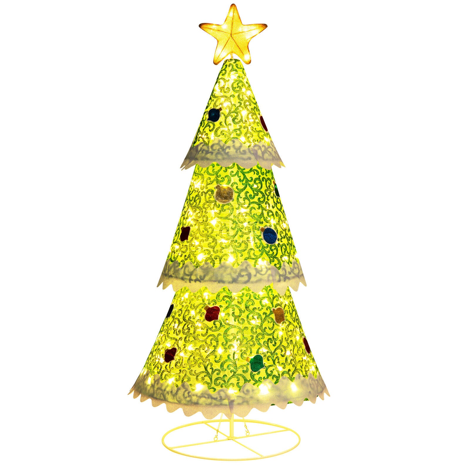 Pop-up Christmas Tree Xmas Decor with 110 warm lights