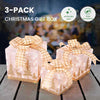 3 Pack Pre-Lit Christmas Gift Box With 100 Light Bulbs & Bow Ties Indoor Outdoor