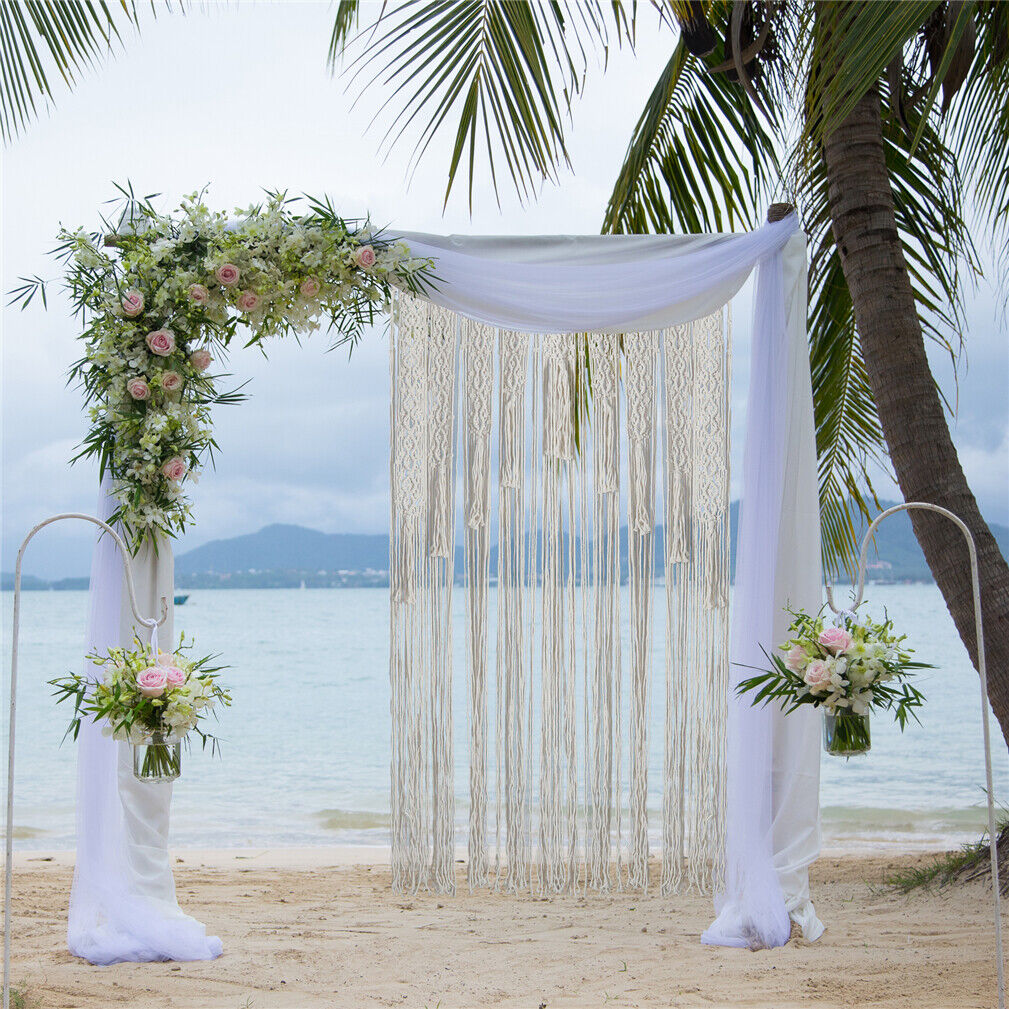 180*90cm Boho Macrame Curtains Tassel Curtain Panel Wedding Arch