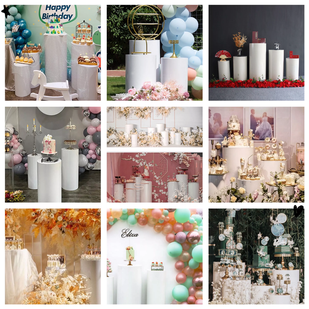 5pcs Round Cylinder Wedding Decoration Cake Flower Display Stand