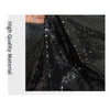 180x120cm Sequin Table Cloth Backdrop Table cover Party Wedding Black