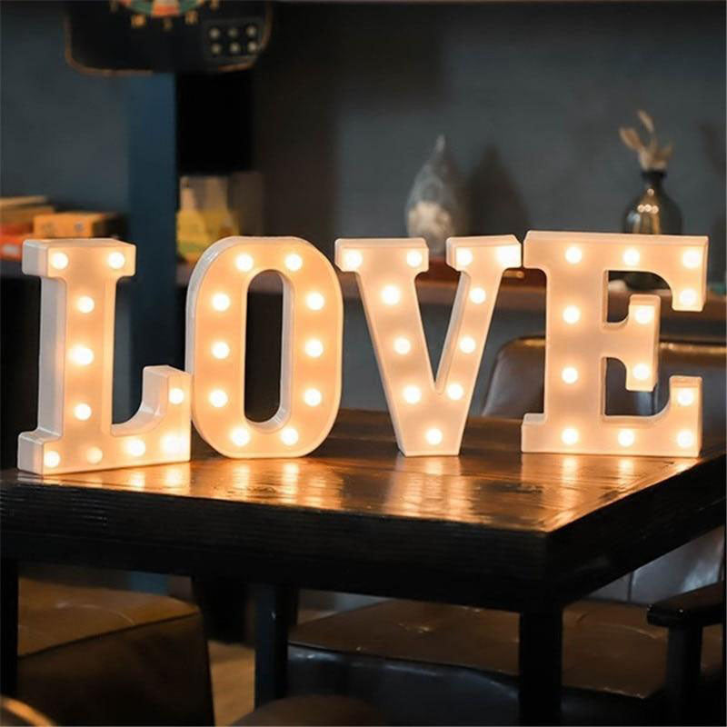 LED Light Up Alphabet Letter LOVE Lights Standing Hanging Wedding Party