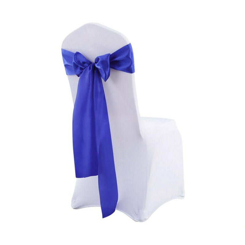 Satin Chair Sashes Cloth Cover Wedding Party Event- Blue-20Pcs