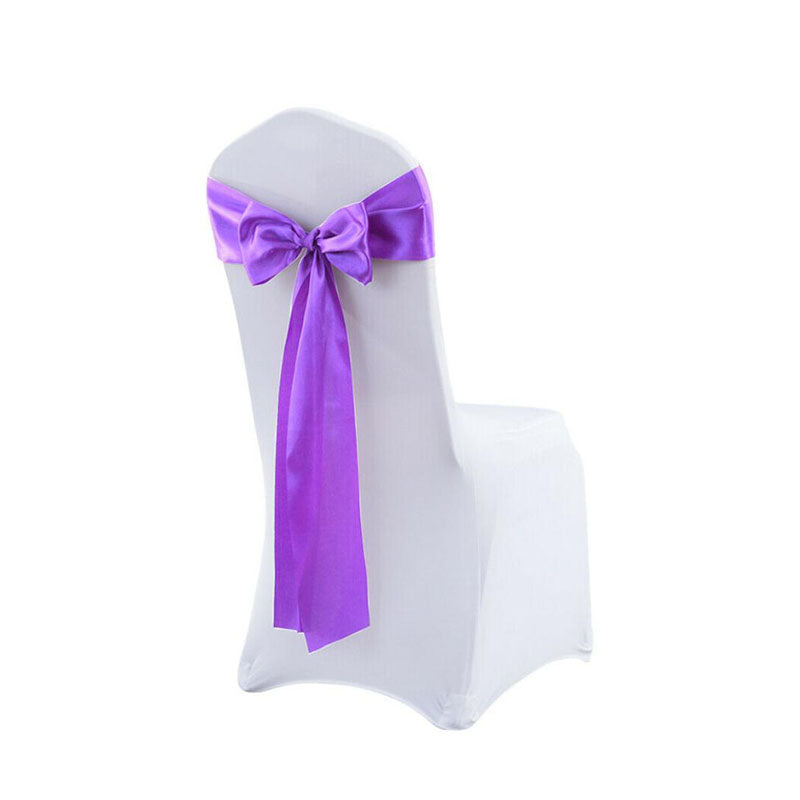 Satin Chair Sashes Cloth Cover Wedding Party Event- Light Purple-20Pcs