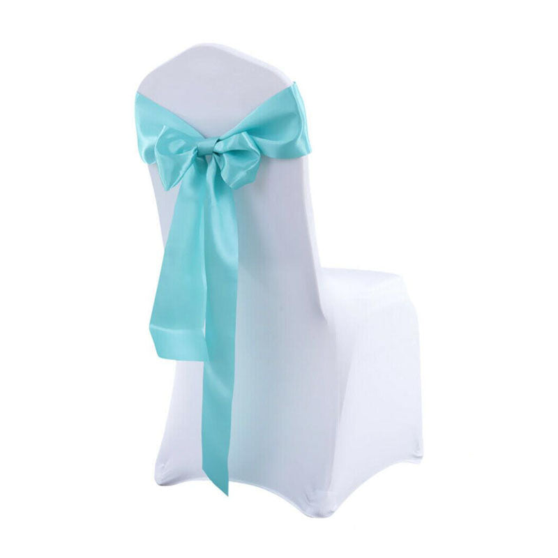 Satin Chair Sashes Cloth Cover Wedding Party Event- Light Blue-20Pcs