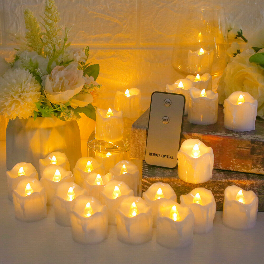 12Pcs Flickering LED Candle Tea Light Tealight Wedding