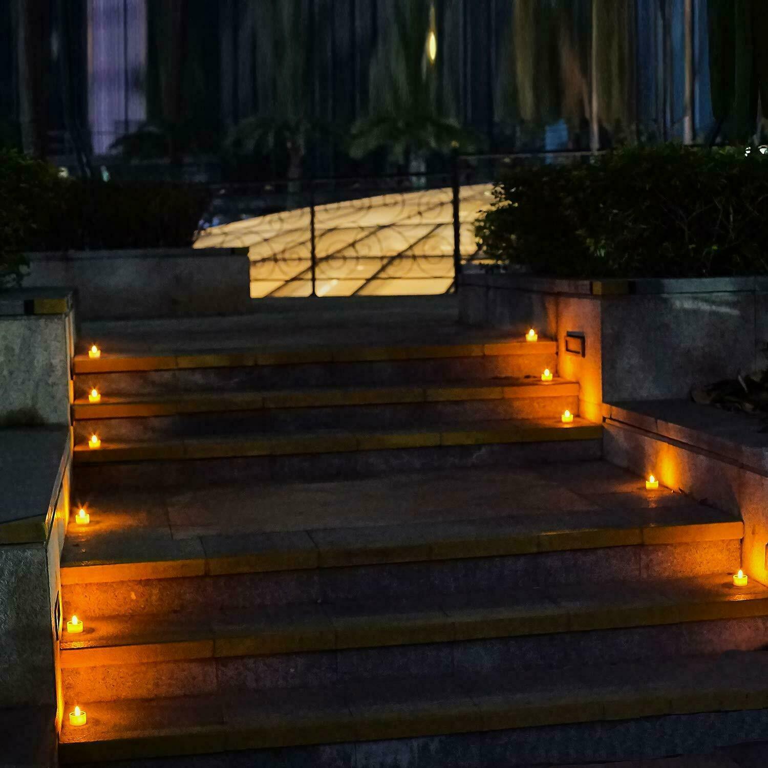 6PCS Waterproof Solar Powered LED Candle Light Tea Lights