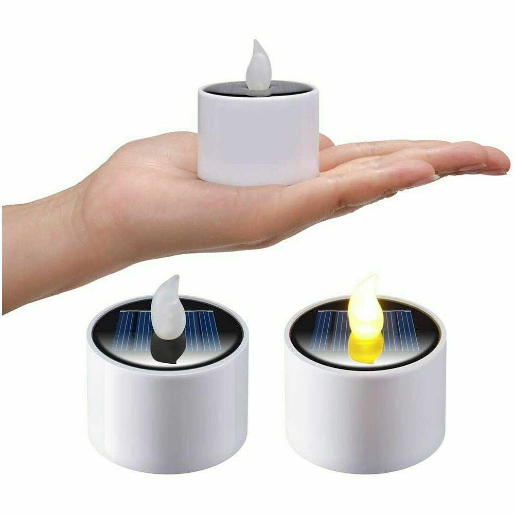 6PCS Waterproof Solar Powered LED Candle Light Tea Lights